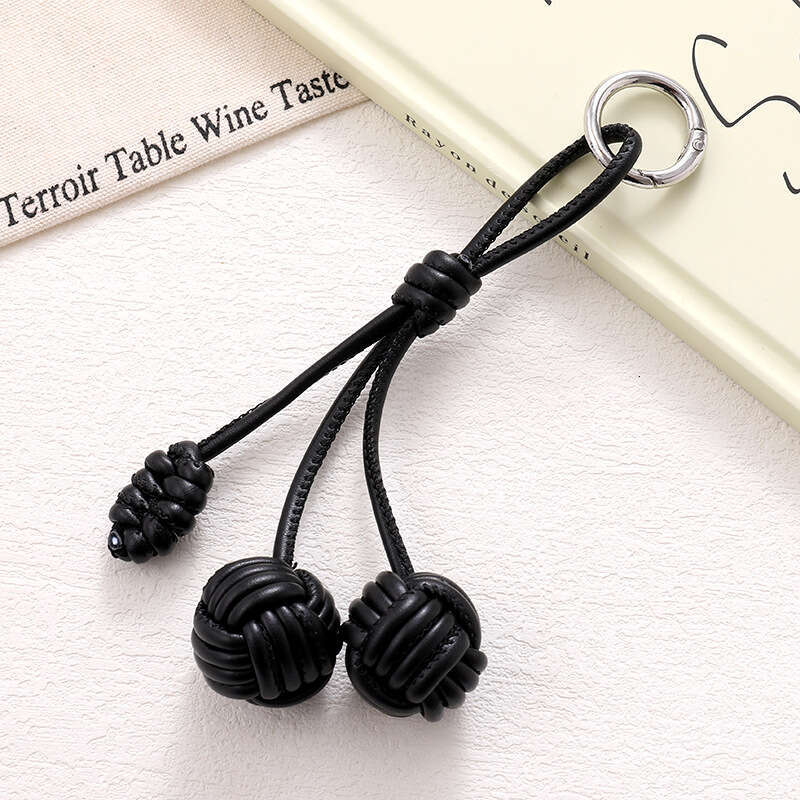 Bag charms New Two-tone Leather charm Rope Women Ball Sweet Versatile Bag Pendant Women's Phone Decoration