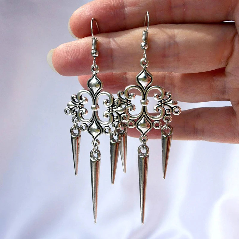 Grunge Accessories Cross Rivet Drop Earrings Punk Charms Earrings Goth Jewelry Korean Fashion Earrings For Women 250812