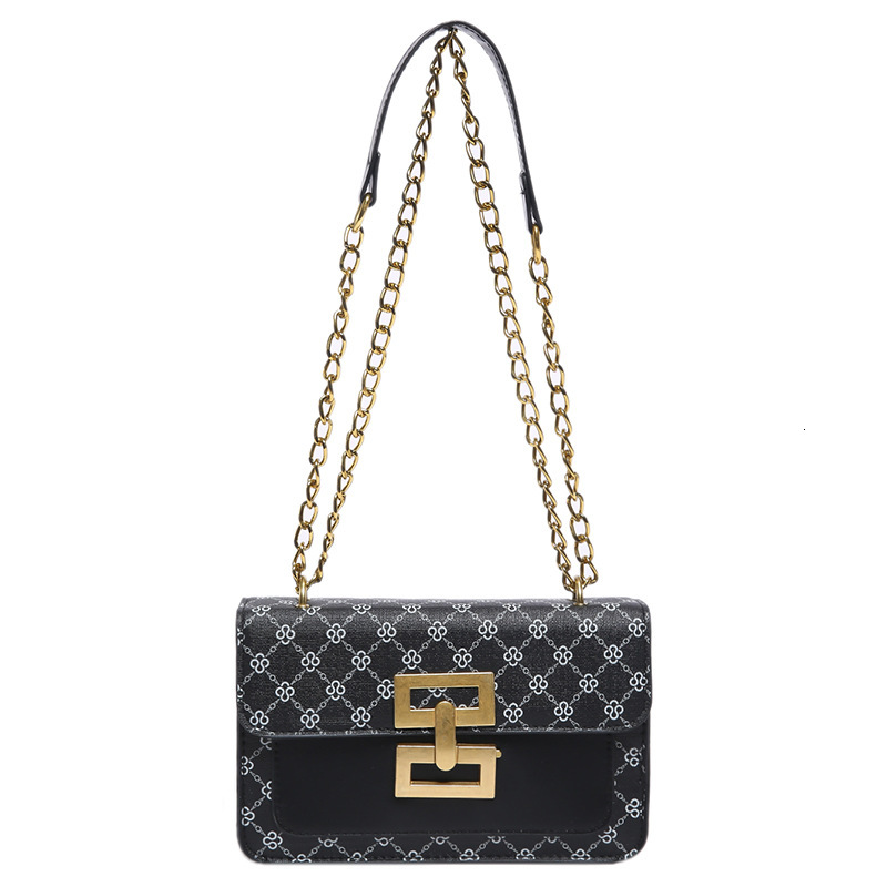 Luxury Brand Designer Bag Vintage Print Lock Buckle Simple Versatile Crossbody Bag Fashion Chain Casual Texture Commuter Crossbody Bag