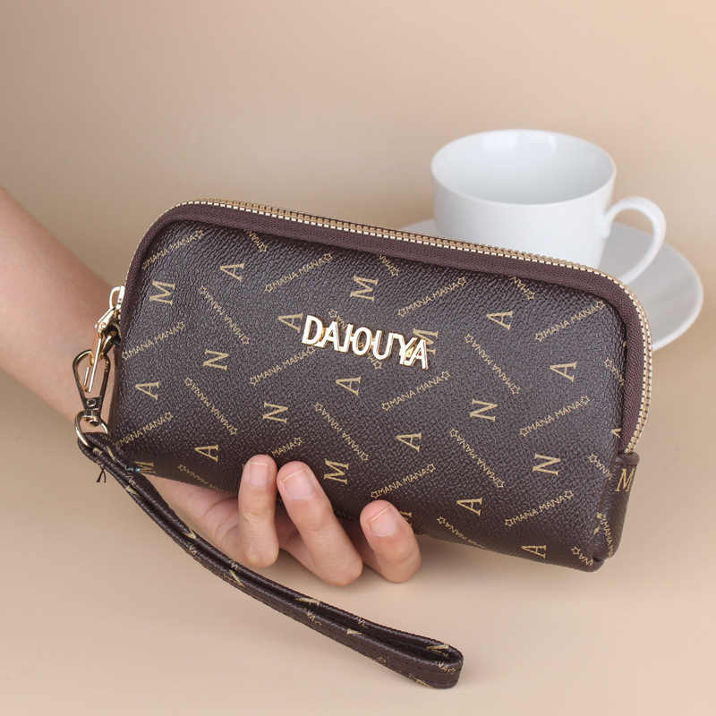 Luxury Brand Designer Bag 2025 New Korean And Japanese Style Wallet Double Zipper Old Flower Clutch Women's Long Phone Bag Fashion Coin Purse