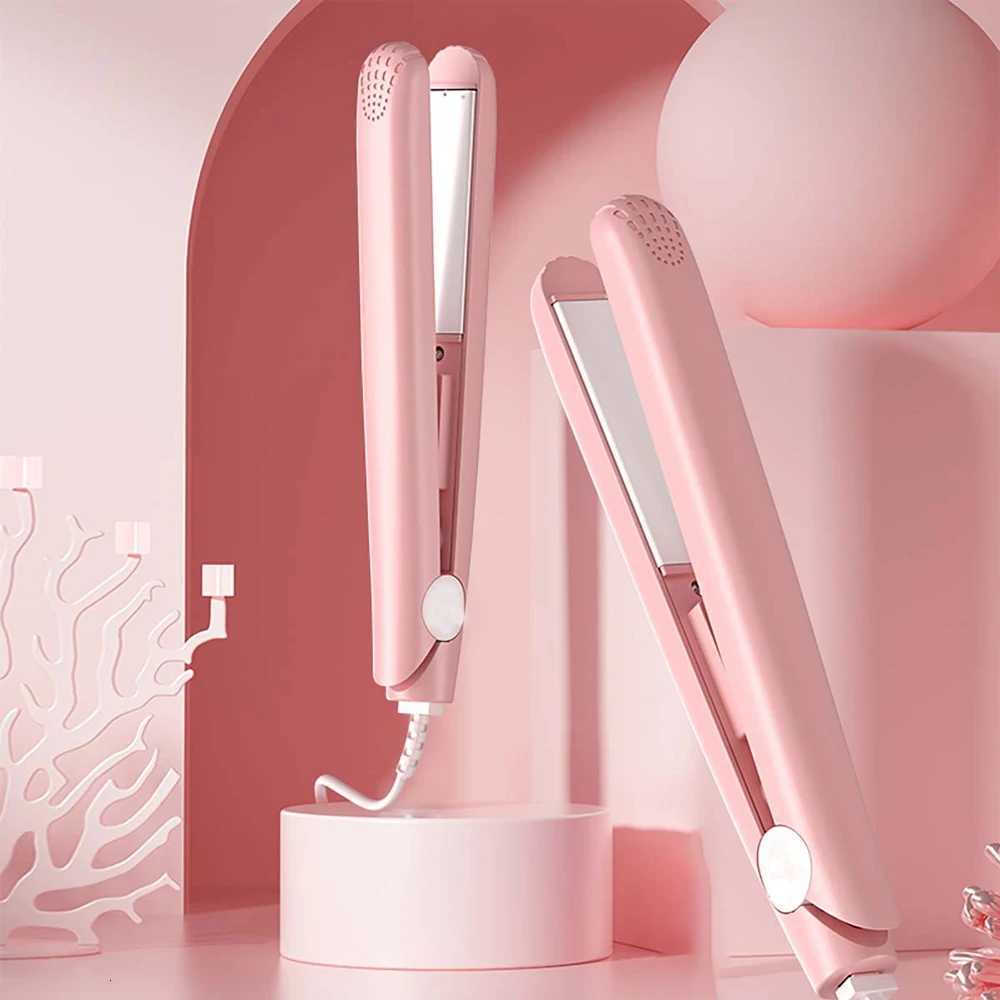Pink Ceramic Flat Iron Hair Straightener for Smooth Finish Ceramic Floating Plates Quick Heat Up Pro Salon Curler Hair Wand W250814