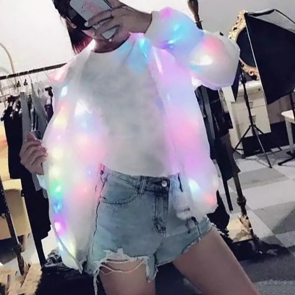 Colorful Light Led Glowing Jacket Light-up Nightclub Bar Party Jacket LED Luminous Hip Hop Stage Performance Jacket Dance Coat 250811