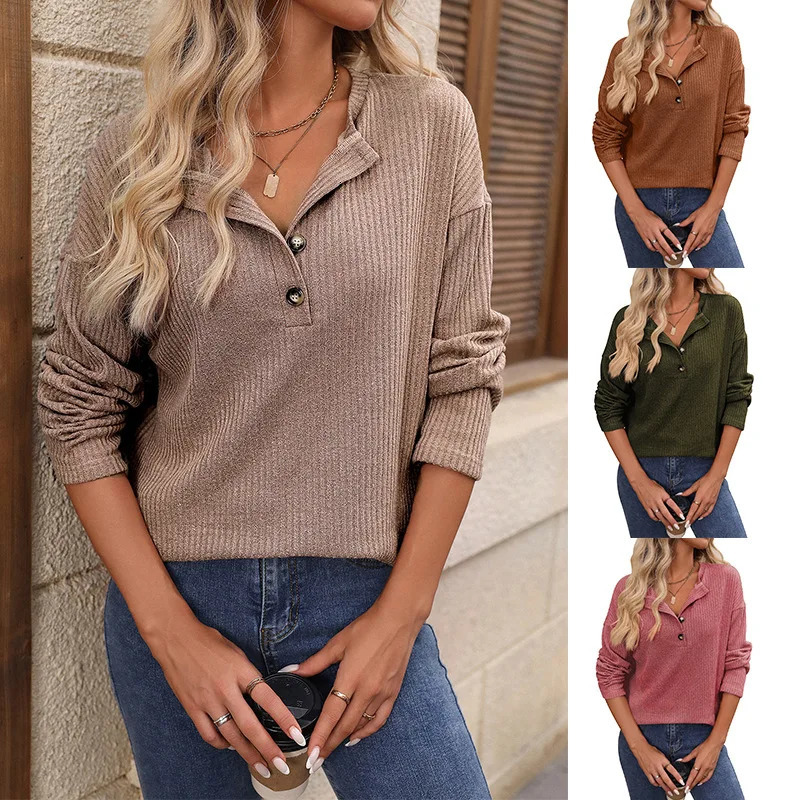 Solid Color Casual Loose Tshirts For Women Autumn Womens Oversized Tshirt Long Sleeve Blouses Tees Fashion Female Tops 250813