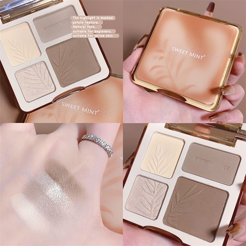 4 Color Matte Bronzer Contour Shading Powder Palette Natural Stereoscopic Nose Shadow Multifunctional Highlighter Blush Cosmetic 250814