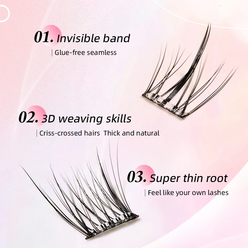 Yelix Selfadhesive Glue Free False Eyelashes Reusable DIY Segmented Lashes Clusters No Needed Natural Soft 250811