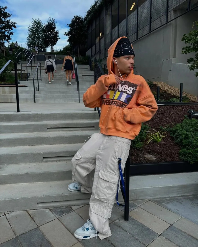 American Retro Casual Versatile Letter Print Oversized Zipper Hoodie Men Y2k Hip-hop High Street Trendy Sweatshirt Women 250813