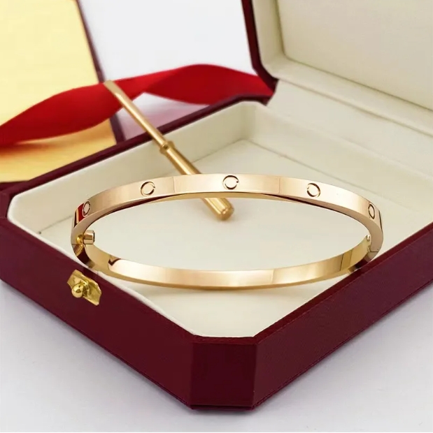 Designer Love Braceletes Women's Jewelry Titanium Steel 6th Generation Screw Bracelet Rose Gold 18K Versatile Simple Couple Gift