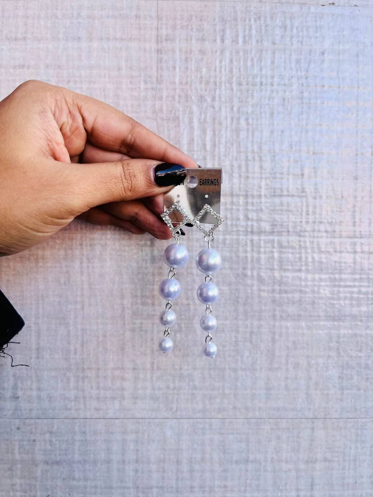 2024 Personality Large Pearl Earrings Gold Plated Fashion Exaggerated Long Accessories Women's Party