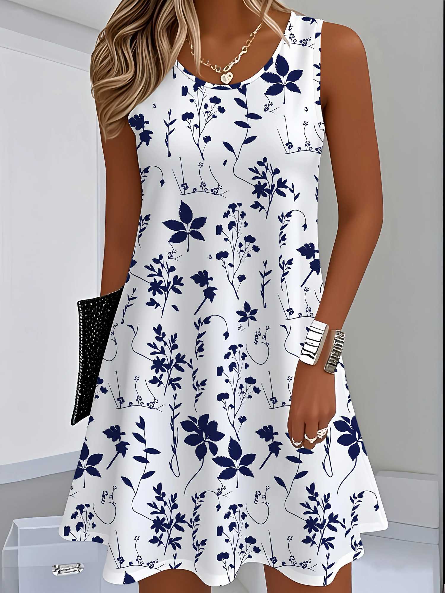 Womens Casual Floral Print Maxi Dress Short Sleeve Round Neck Dress Bohemian Beach Vacation Dress Y2k Ladies Clothes Tee TopXJ250814