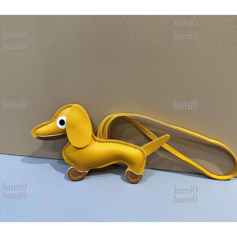 New Trendy Dachshund Dog PU Pendant Bag Charm Cute Cartoon Decoration Small