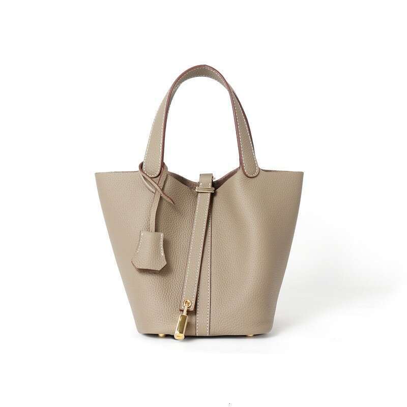 2025 New Bucket Tote Genuine Leather Handbag Mommy Bride Wedding Bag High-end Feel
