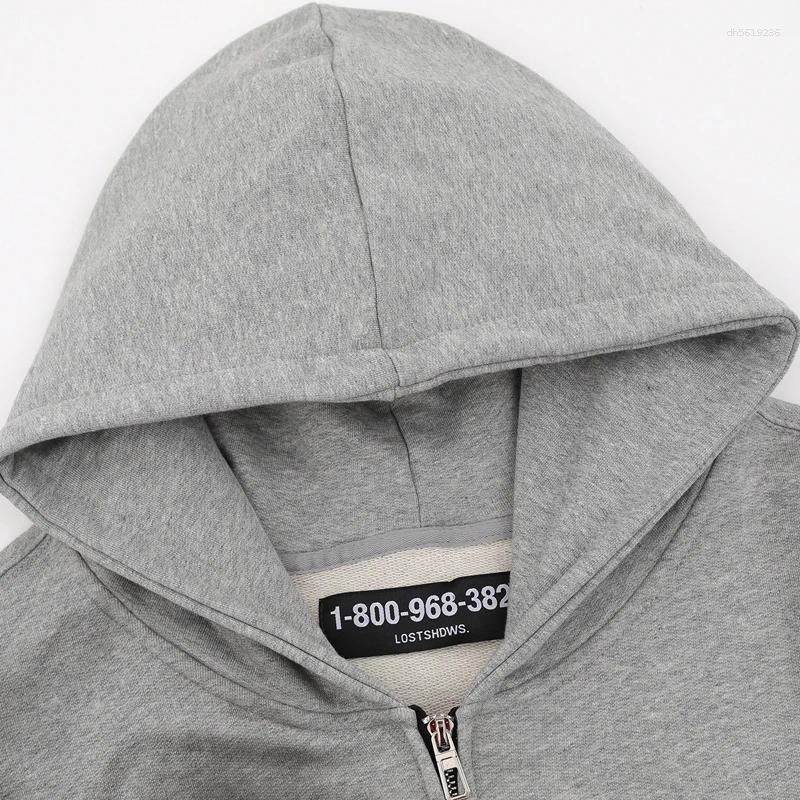 Designer Men's Hoodies Tide Brand LOST Hoodie Wash Water Do Old Retro Zipper Hooded Sweatshirt Classic Logo Pattern Cardigan Men Women