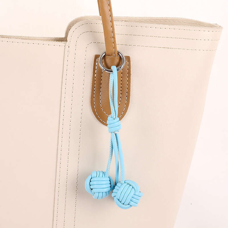 Bag charms New Two-tone Leather charm Rope Women Ball Sweet Versatile Bag Pendant Women's Phone Decoration
