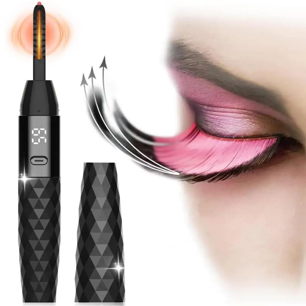 Heated Eyelash Curler LCD Display 2 Temp Settings USB Rechargeable Electric Eyelash Curler Natural Lash Makeup Supplies 250813