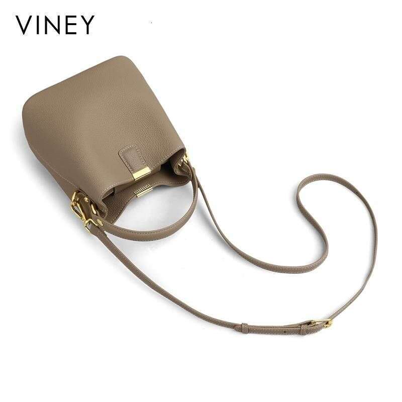 VINEY Bucket 2025 New Summer Messenger Genuine Leather Female High-End Commuter Bag Handbag