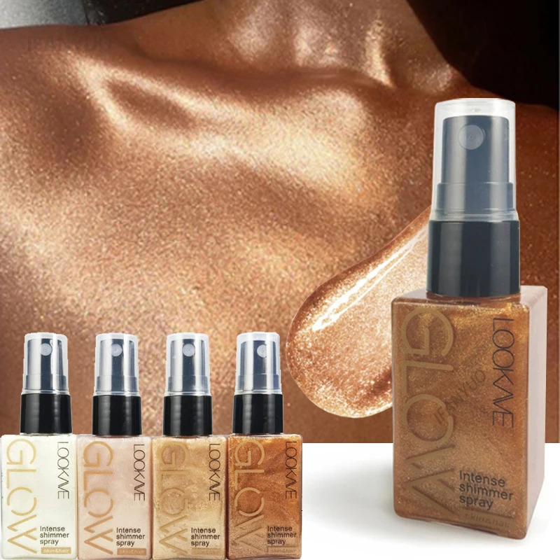 Shimmer Oil Spray Waterproof Long Lasting Gold Bronze Contour for Face Body Sparkle Liquid Highlighter 250813