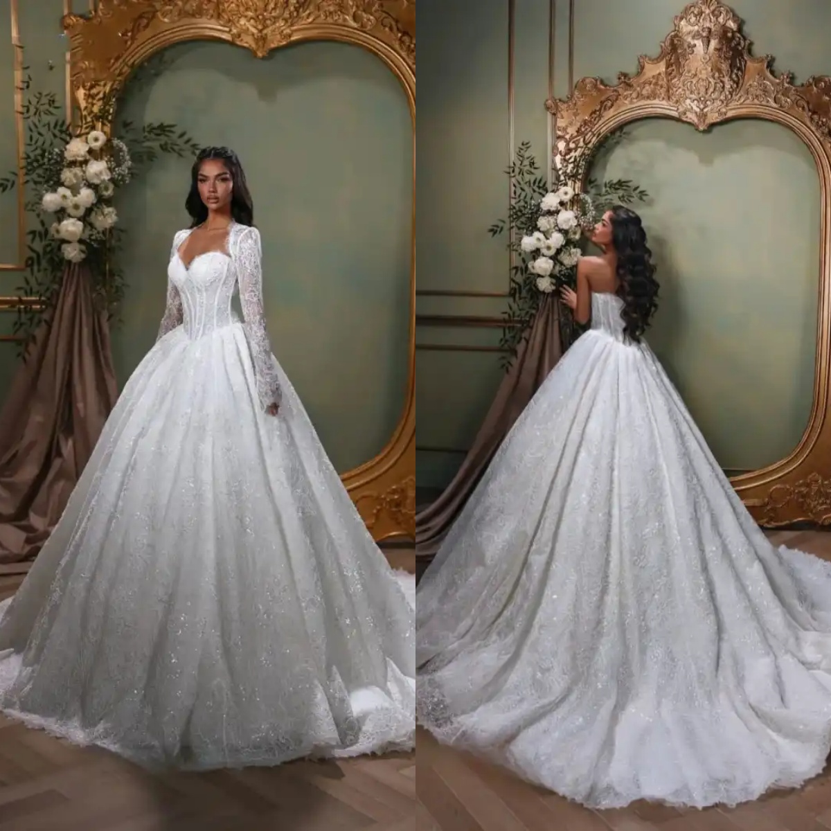 Elegant Lace Pearls Wedding Dresses Strapless Bridal Gowns with Jacket A Line Customized Princess Bride Dress Custom Made Bridal Plus Size Vestidos De
