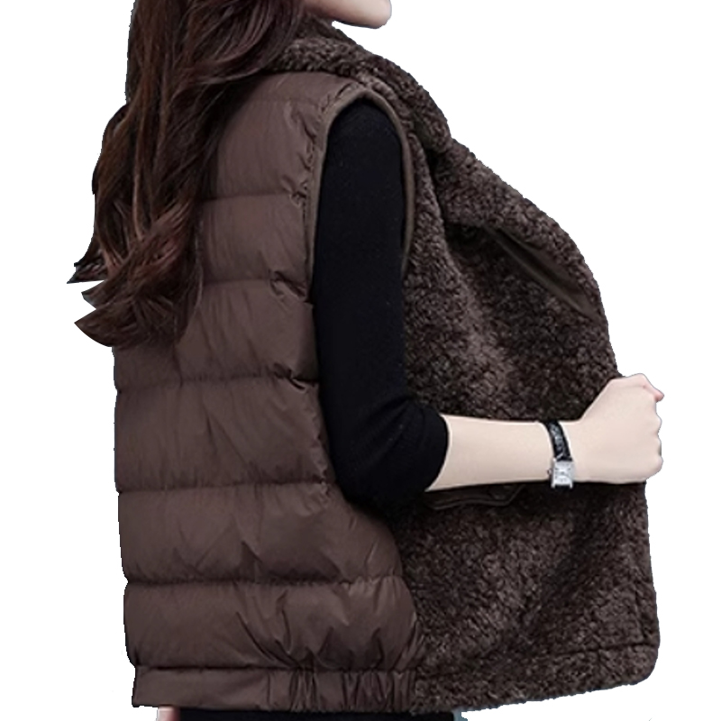 Lambskin down, white duck down, bread jacket, puff, light luxury jacket, vest