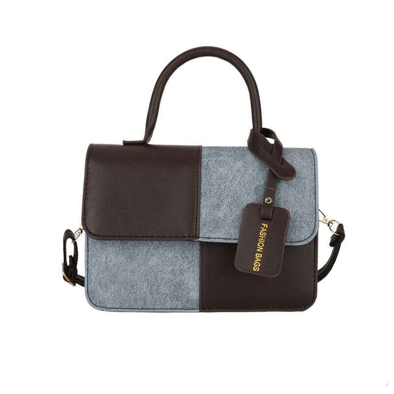 Small niche design and contrast color small square for women's new style, simple texture, crossbody bag,