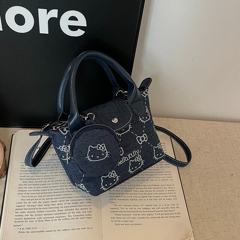 Women's Cute Cartoon Cat Printed Mini Handbag Free Shipping Designer Luxury New Single Shoulder Crossbody Bag Fashion Dumpling Bag Leisure Pendan