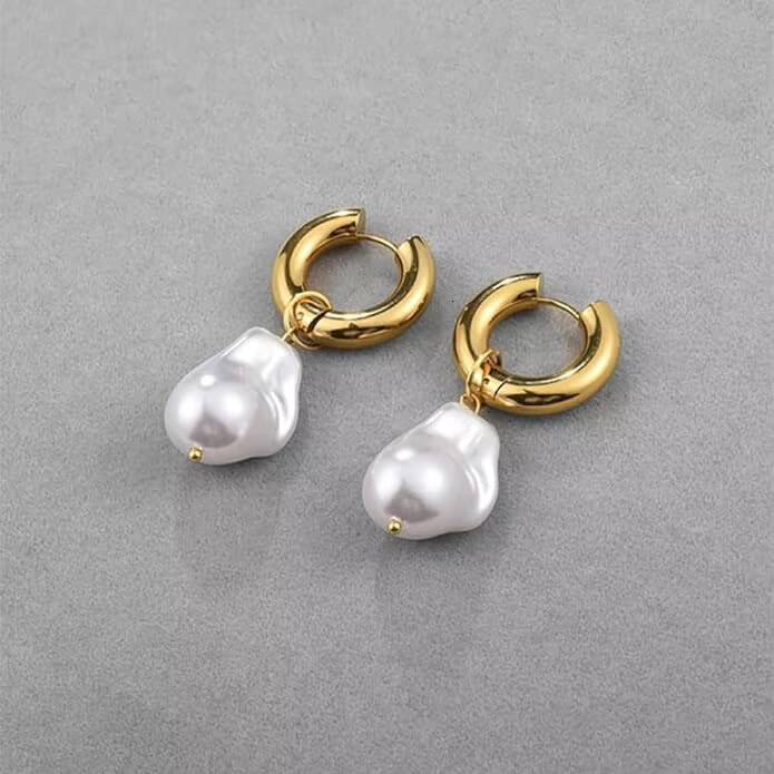 Delivery Product 2024 Baroque Pearl Fashion Stainless Steel Gold-Plated Jewelry Earrings