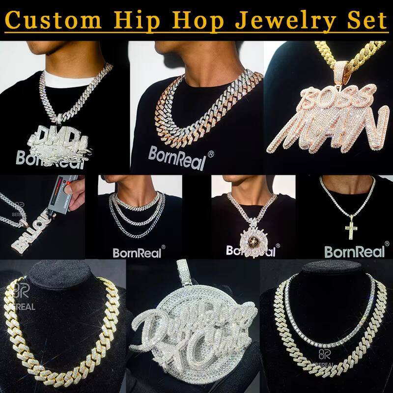 Custom Pass Dia Tester Hip Hop Iced Out 8MM 10MM 12MM VVS Moissanite Cuban Link Chain Necklace