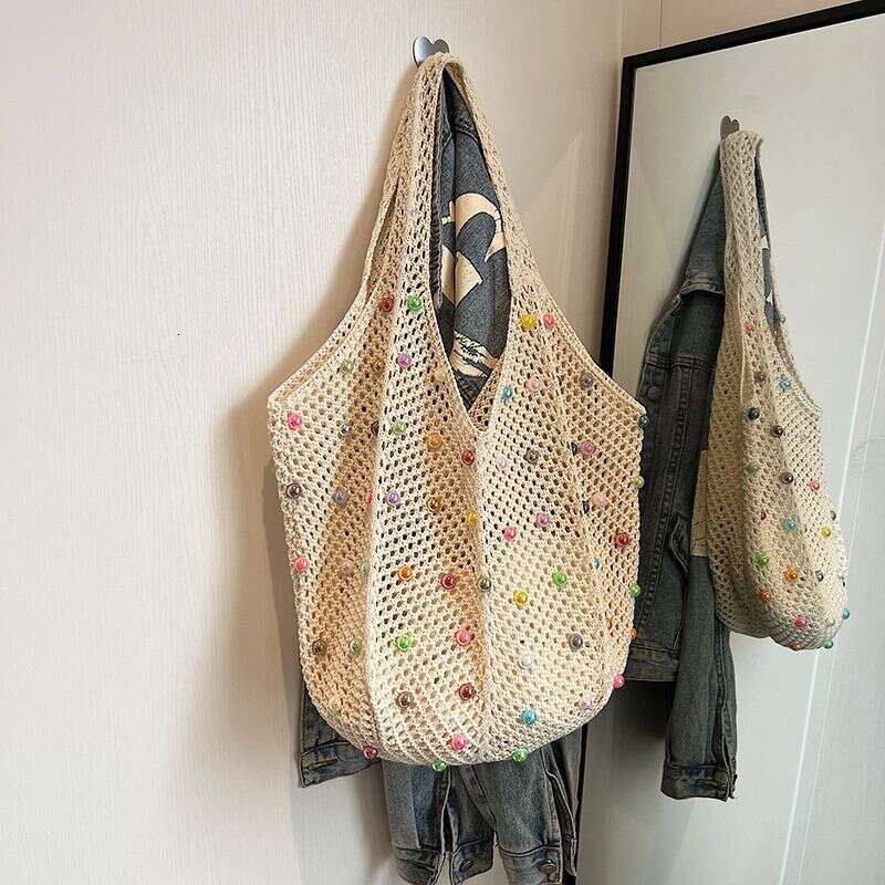 , Handmade Knitting Skeleton Casual Small Bag, Undershirt, Large Capacity Crossbody Bag
