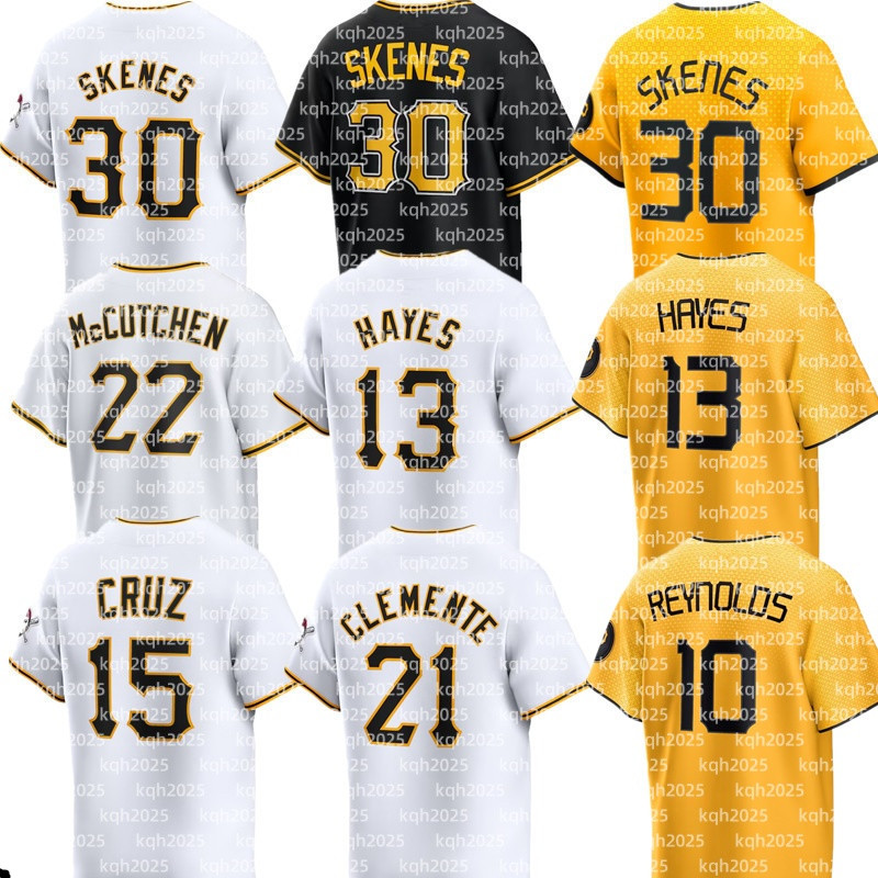 Custom Pirates Baseball Jersey Willie Stargell Roberto Clemente Paul Skenes Oneil Cruz Mitch Keller Bryan Reynolds Andrew McCutchen KeBryan Hayes Ji-Hwan Bae