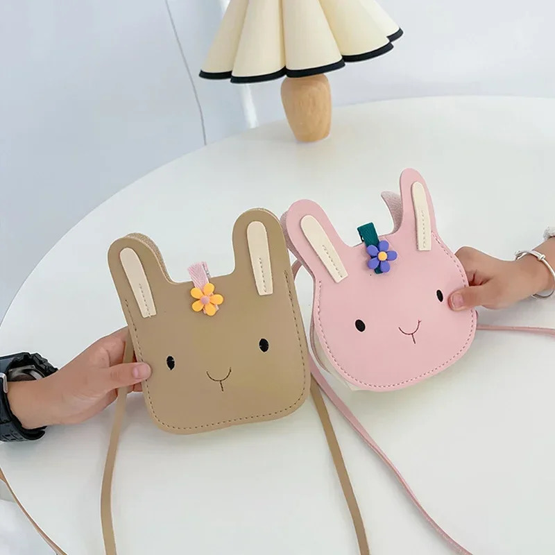 Cartoon Animal PU Leather Shoulder Bag Cute Bear Cross Body Messenger Bag For Children Soft Bunny Kids Toddler Girl Boy Purse 250813