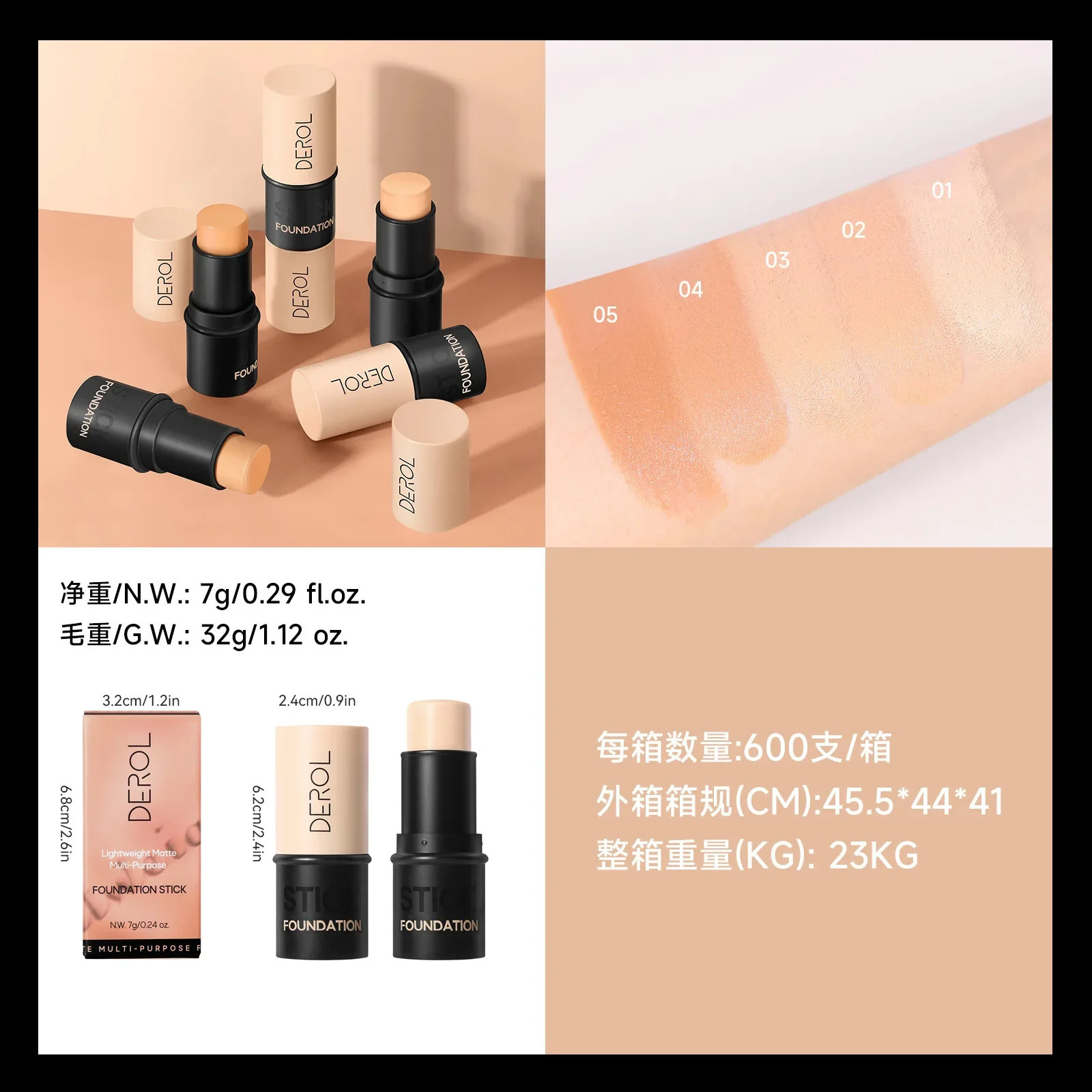 Matte Concealer Stick Liquid Foundation Cover Eye Dark Circle Modify Skin Tone Face Primer Base Makeup 250813
