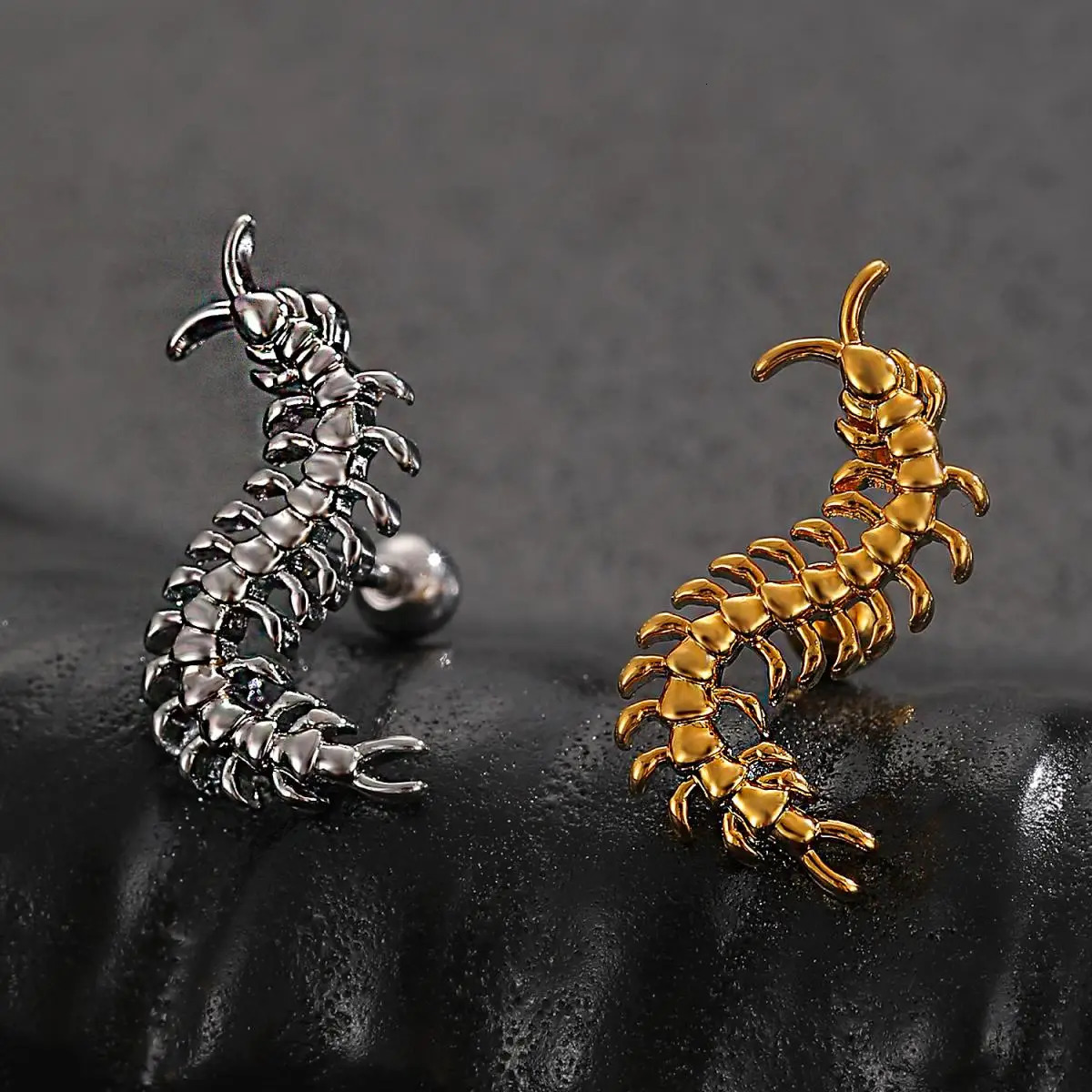 1Pcs Stainless Steel Centipede Cartilage Earring for Women Gothic Punk Helix Tragus Conch Snug Ear Labret Piercing Jewelry Gifts 250812