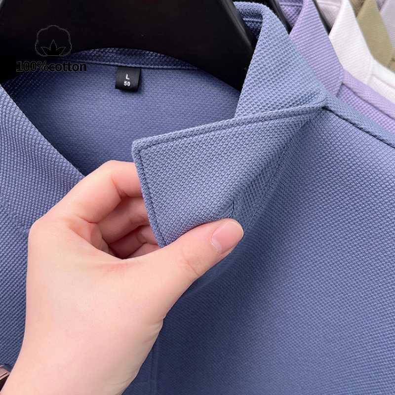 Premium Double-Sided 100% Cotton Polo Shirt - Soft Skin-Friendly Textured Pearl Weaving Strong Luster Stylish Comfortable XJ250804