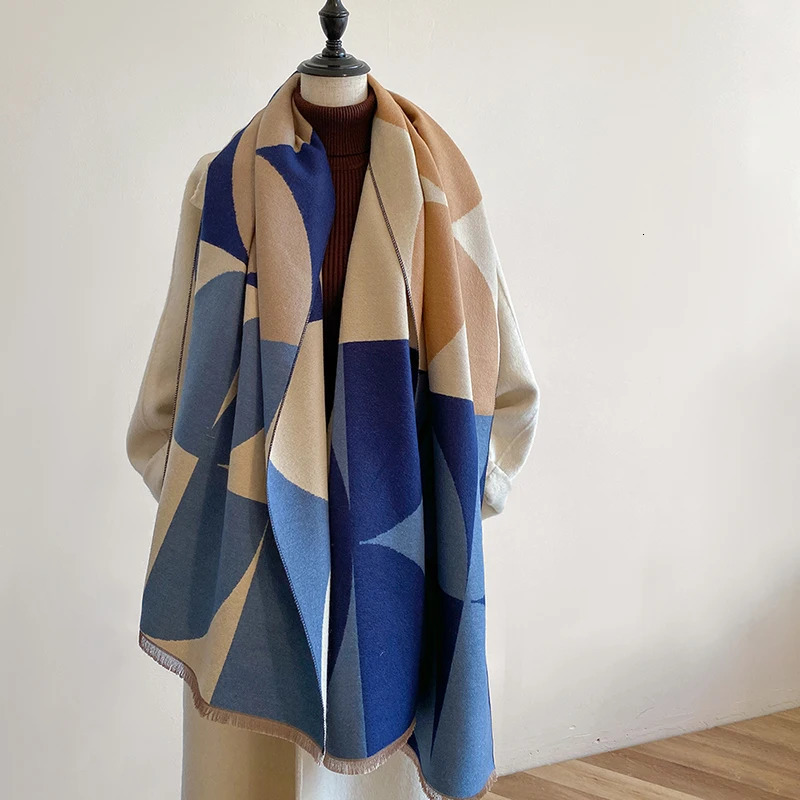 Latest Winter Two-Sided Jacquard Cashmere Scarves High Quality Women Thicken Wrap Shawl Ladies Wool Pashmina Scarf 250808