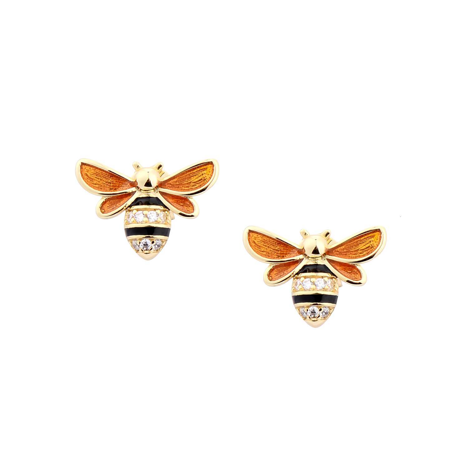 CL Brand Full Sale Bee Shape Sier Exaggerated Earrings Jewelry Set Real Gold High Quality Girls Gifts