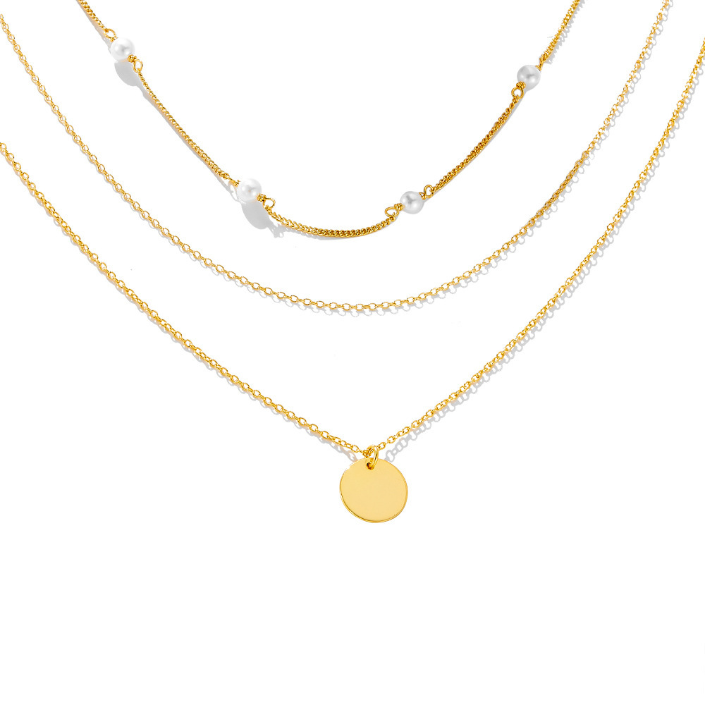 Pearl Cross Pendant Sterling Sier Necklace for Women Fashion Layered Collarbone Chain Jewelry for Women