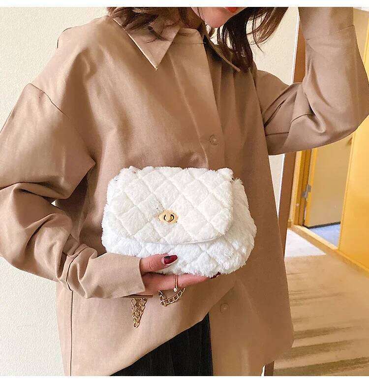 Autumn and Winter 2025 Women Small Fashion New Plush Shoulder Girl Crossbody Messenger Bag