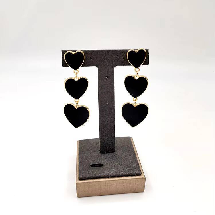 Fashionable Elegant Alloy Banquet Long Heart-shaped Enamel Earrings Women's Accessories Cross-border