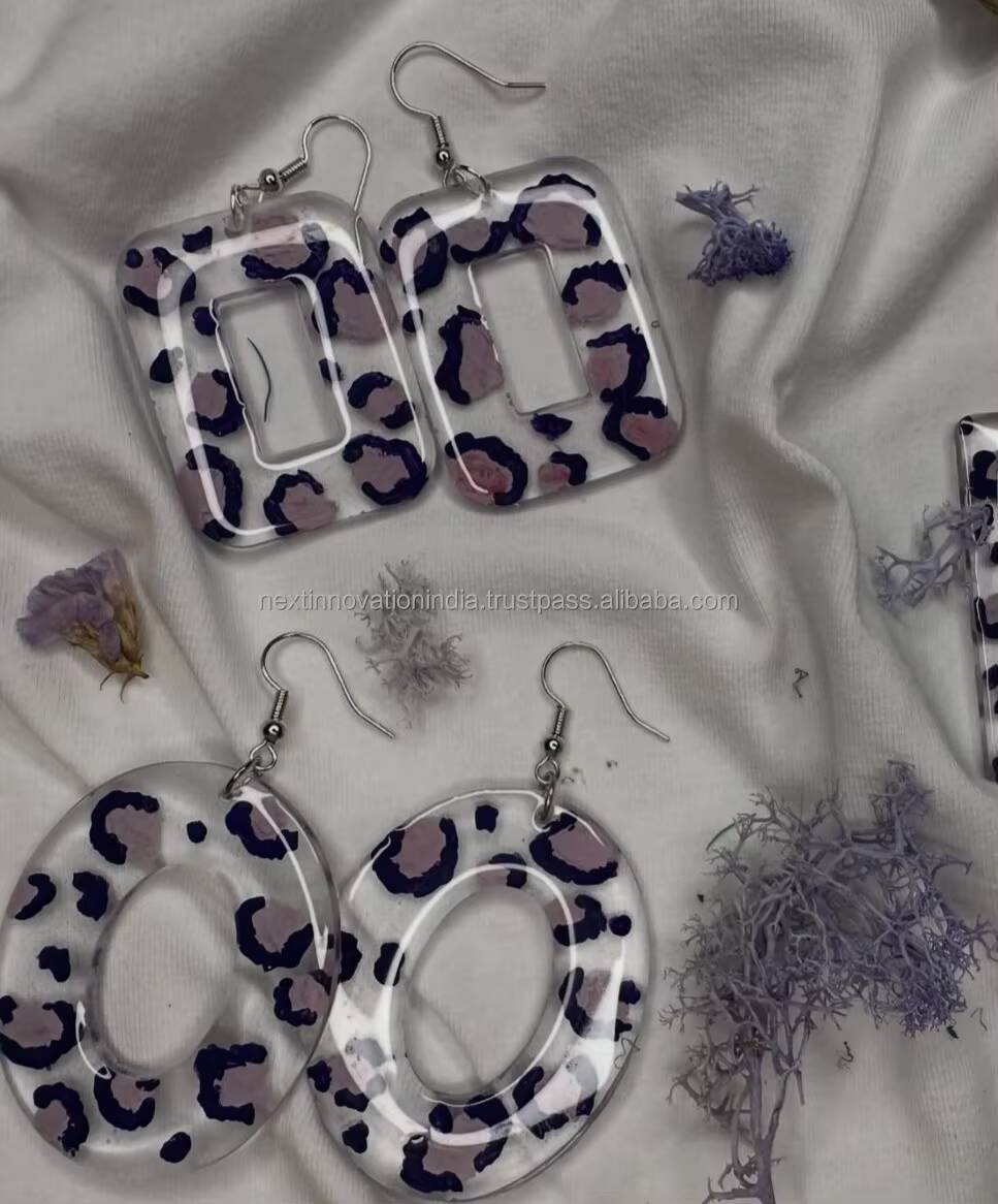 Transparent Shape Jewelry Exaggerated Colorful Acrylic Resin Big Hoop Earrings for Women