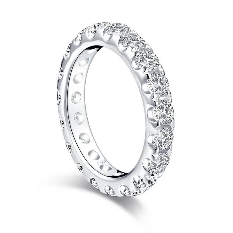 4.0mm Moissanite Diamond Ring 925 Sterling Silver Classic Wedding Ring Single Head Ring Womens Wedding Jewelry Gift