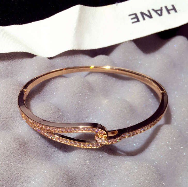 New Fashion Design Japanese and Korean Bracelet Trendy Zircon Inlaid Versatile Bangle Jewelry for Women S00329