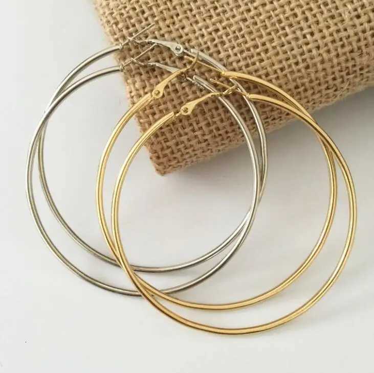 Fashion Jewelry Round Big Hoop Earrings For Women Men Accessories Ear Rings Gold Silver Color 2.5-10cm Earring Hooks Couple Gift XJ250814