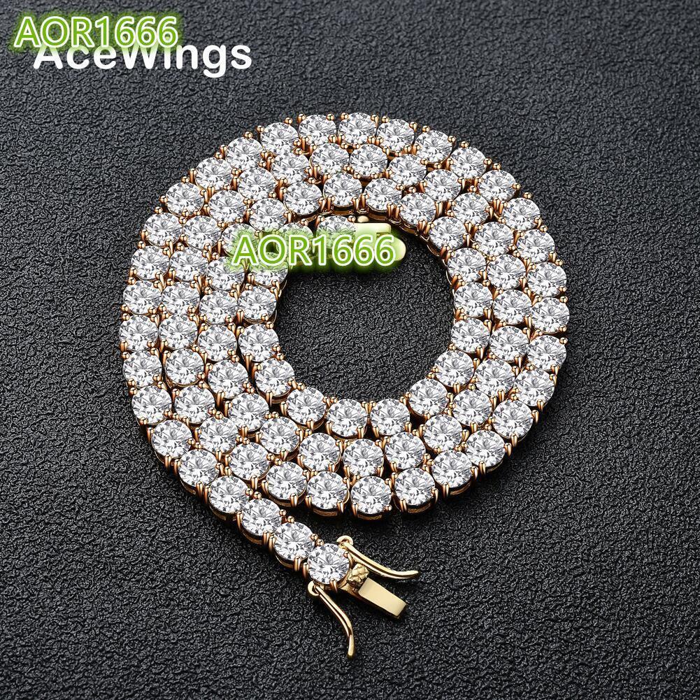 BC019 3mm 4mm 5mm 925 Sterling Silver Tennis Diamond Necklace; Single Row Necklace; Hip Hop Sh Jewelry; 925 Silver Tennis Diamond Necklace; Necklace I