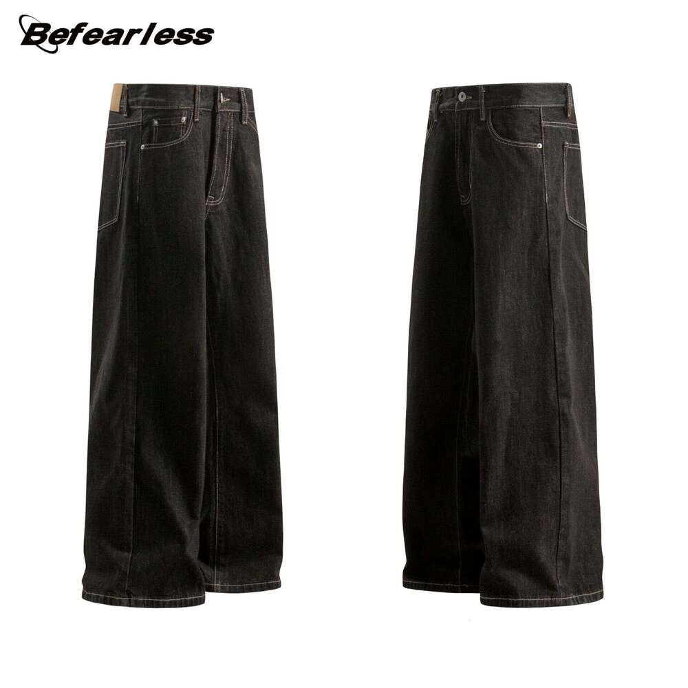 American Style Jeans Trendy Loose Wide-Leg Casual Pants B5