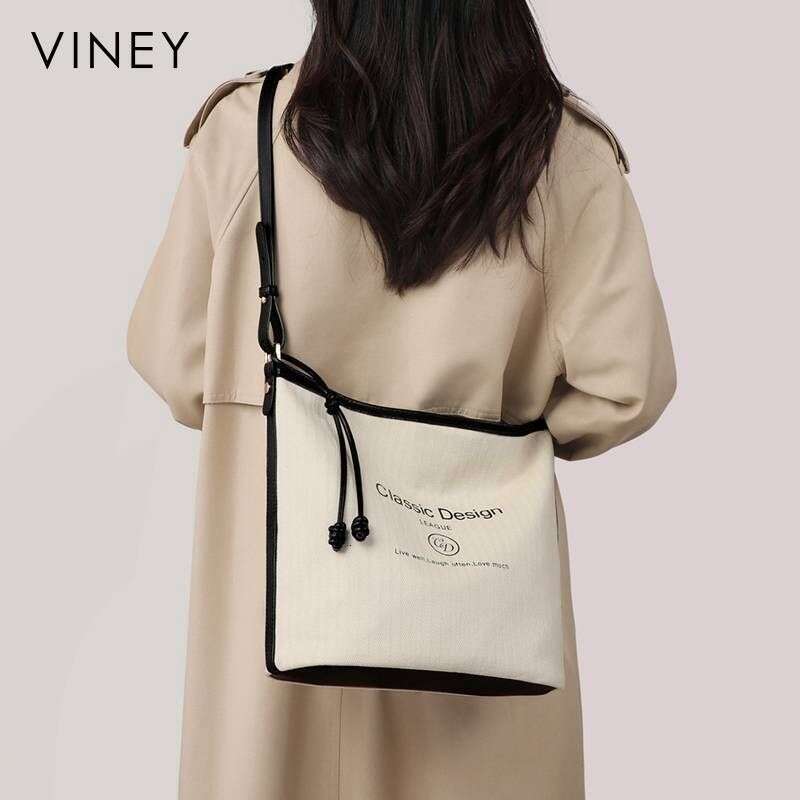 VINEY2025 Summer New Women's Tote Casual Canvas Large Capacity Shoulder Messenger Bags