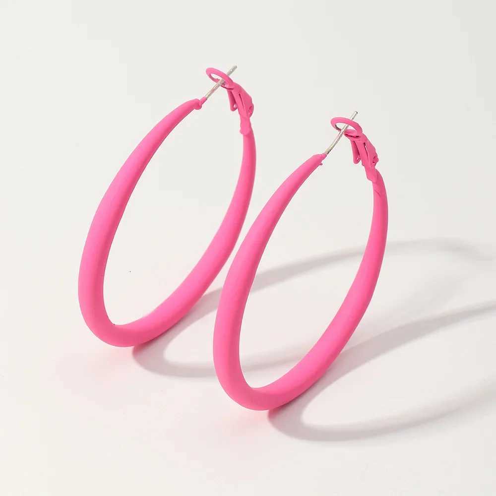 5CM Big Round Circle Blue Green Rose Big Geometry Hoop Earrings for Women Hiphop Rock Temperament Simple Jewelry Brincos Orejeras XJ250814