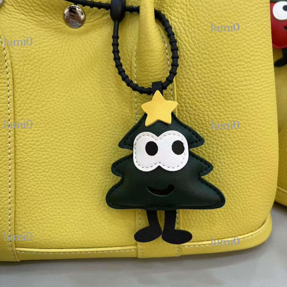 Cute Keychain Creative Apple Christmas Tree Couple Car Hanging Ornament Plush Cartoon Five-Pointed Star Backpack Pendant Gift
