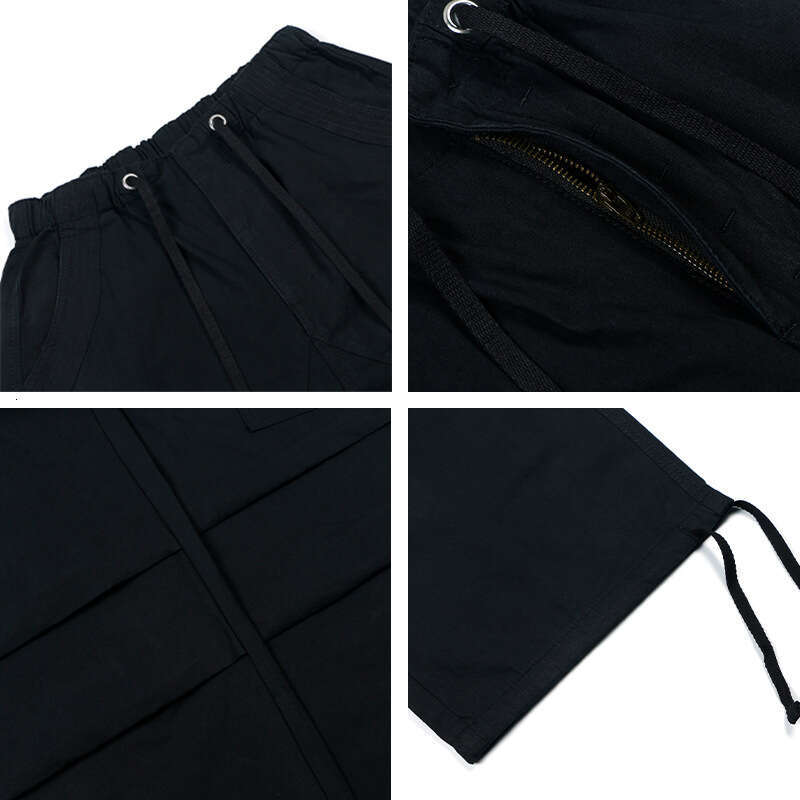 Minimalist Draped Paratrooper Cargo Unisex American Style Multi-Pocket Thickened Casual Long Pants Trendy B5