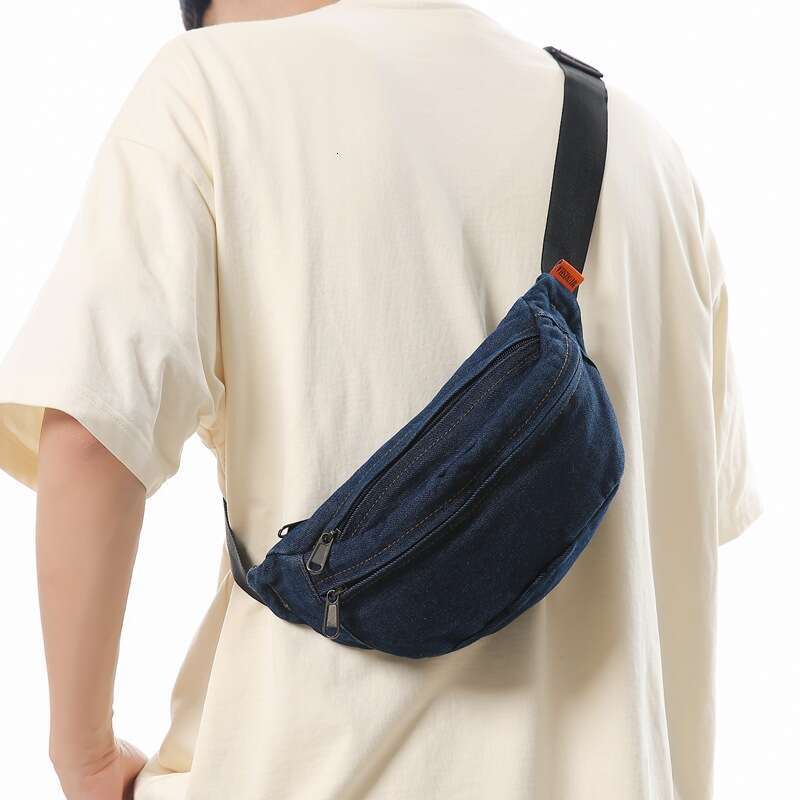 New Washed Denim Chest Women, Youth Waist Bag, Versatile Casual Sports Bags Designer Women Small Crossbody Bag for Men