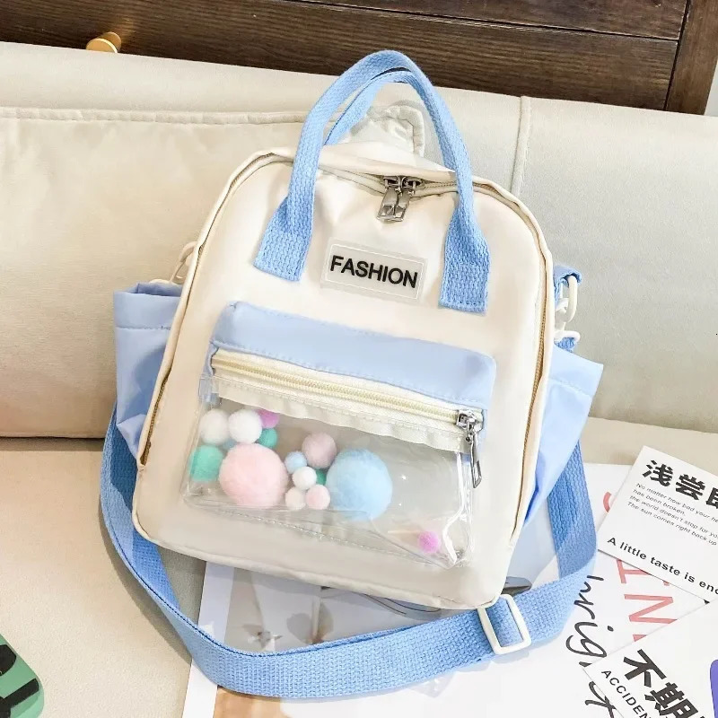 Kids Backpack Color Block with Adjustable Straps Lightweight Durable Multi Pocket Perfect for School Travel 250813