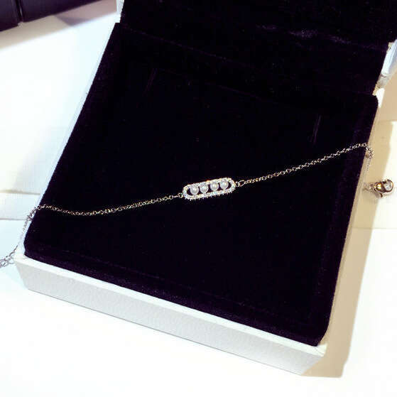 New Fashion Korean Version Exquisite Super Shiny Imitation Pearl Inlaid Zircon Elegant Bracelet Bangle Jewelry for Women S00247